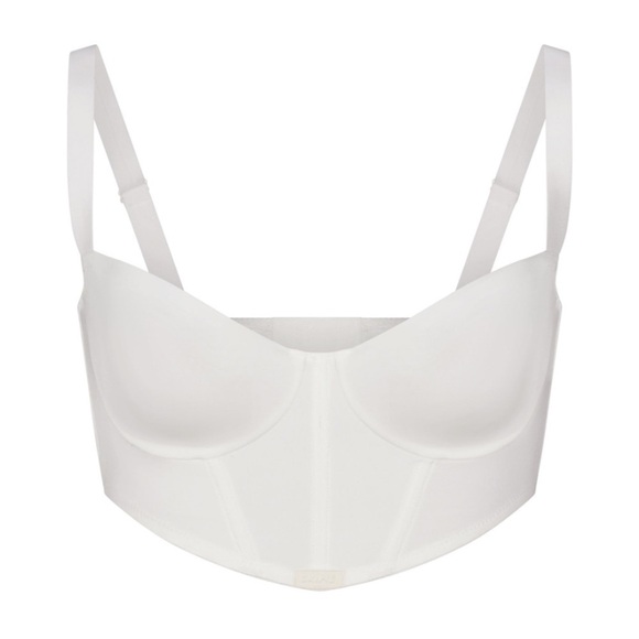 NWT skims bridal balconette corset bra top logo shine marble white size 40B - Picture 3 of 5